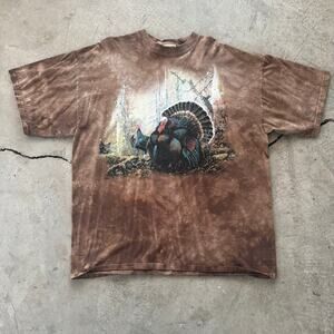 Turkey tee brown tye dye vintage the mountain